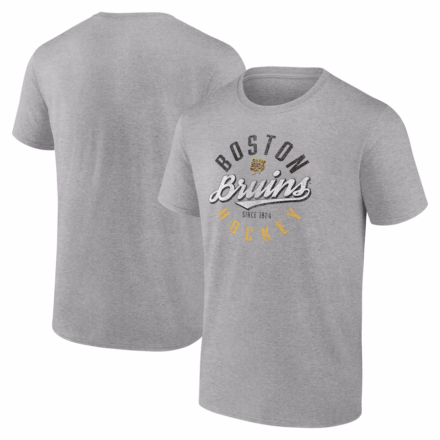 Men's Boston Bruins Fanatics Gray Emblem T-Shirt