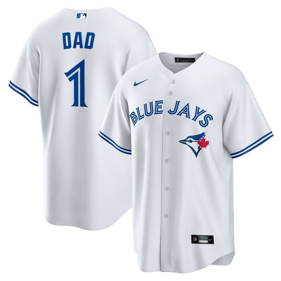Men's Toronto Blue Jays Nike White #1 Dad Home Replica Jersey