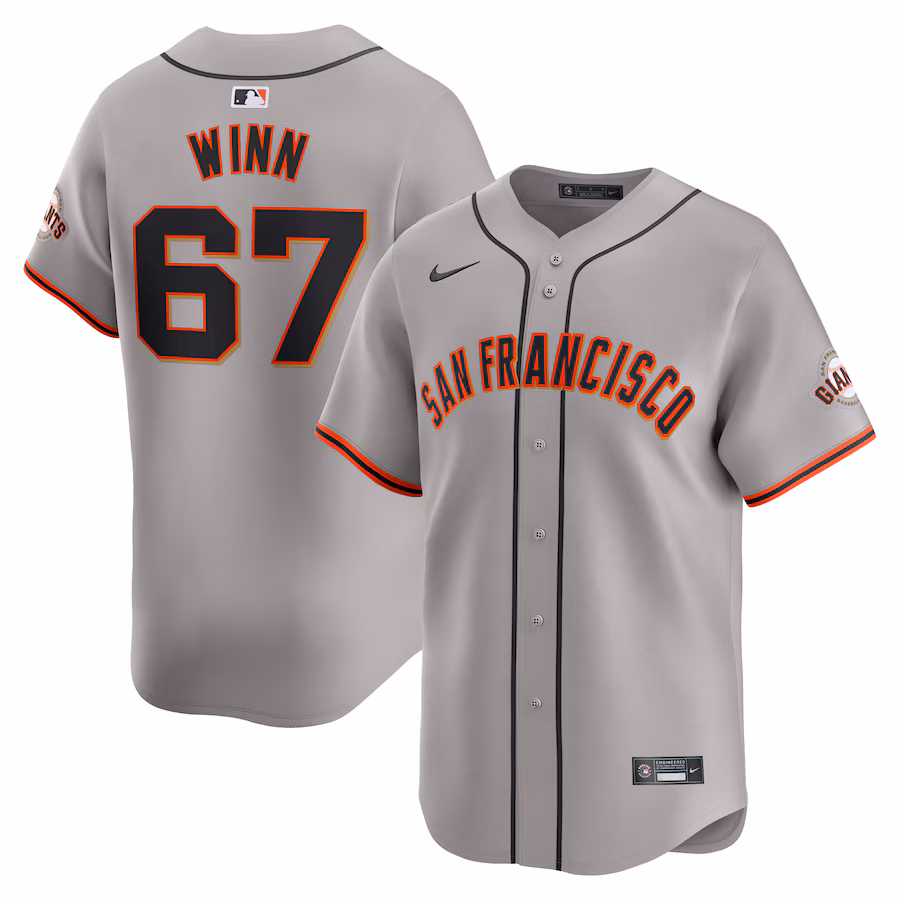 Men's San Francisco Giants Keaton Winn Nike Gray Away Limited Player Jersey