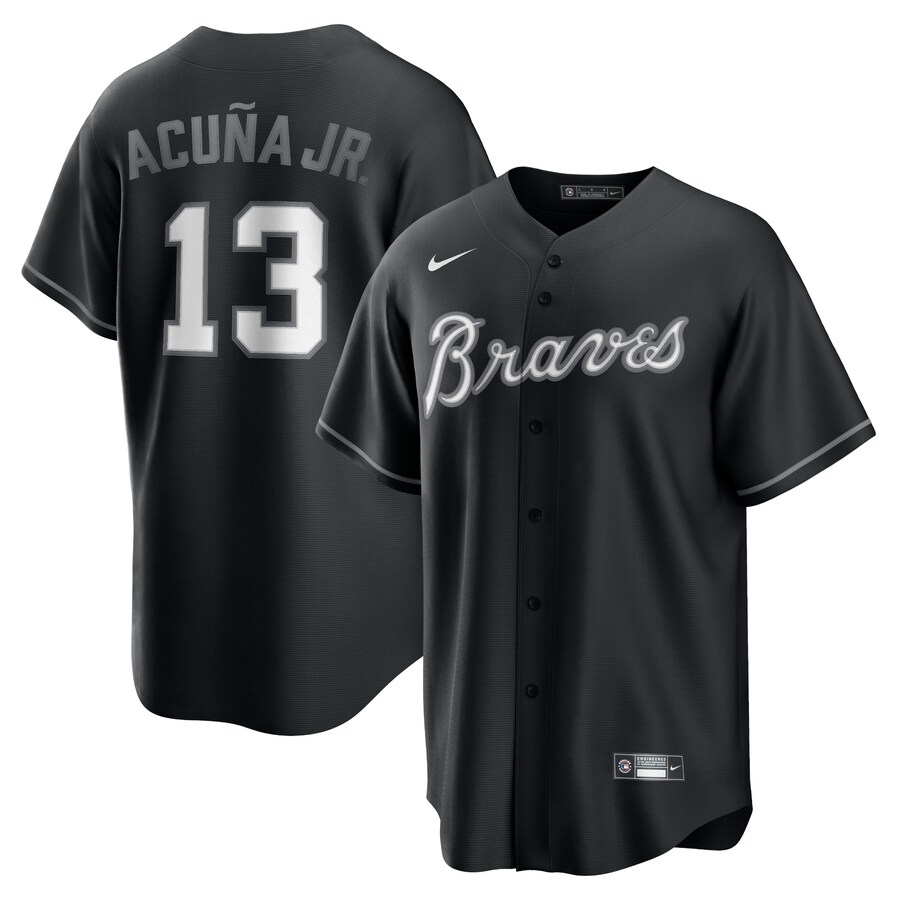 Men's Atlanta Braves Ronald Acuña Jr. Nike Black Official Replica Player Jersey