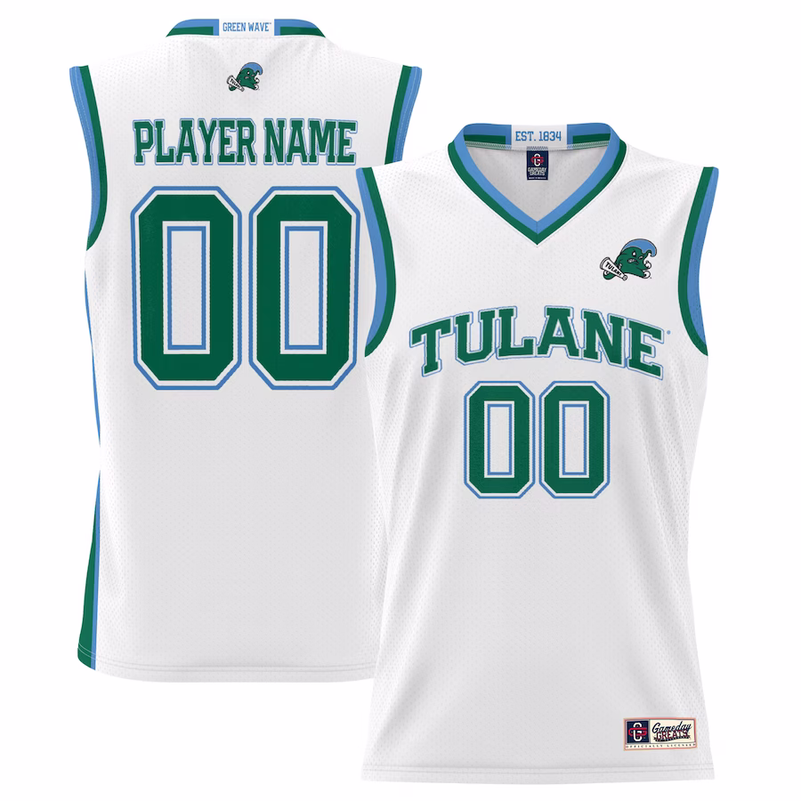 Tulane Green Wave GameDay Greats Youth NIL Pick-A-Player Lightweight Basketball Jersey - White