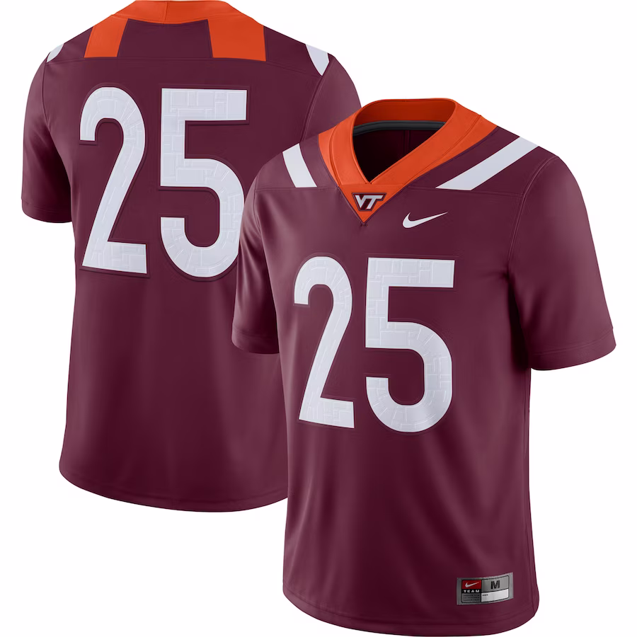 #25 Virginia Tech Hokies Nike Game Player Jersey - Maroon