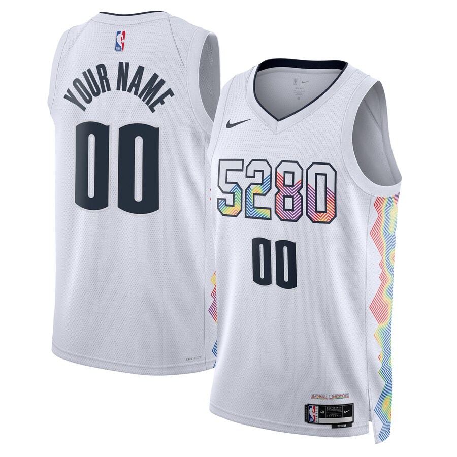 Unisex Denver Nuggets Nike White 2024/25 Custom Swingman Jersey - City Edition