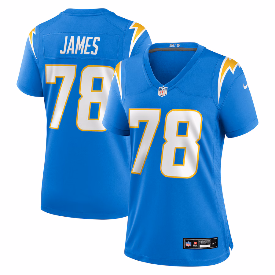 Women's Los Angeles Chargers Andre James Nike Powder Blue Team Game Jersey