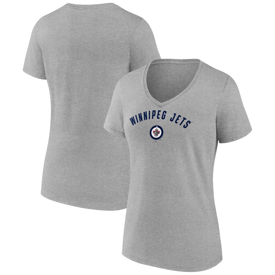 Women's Winnipeg Jets Fanatics Gray V-Neck T-Shirt