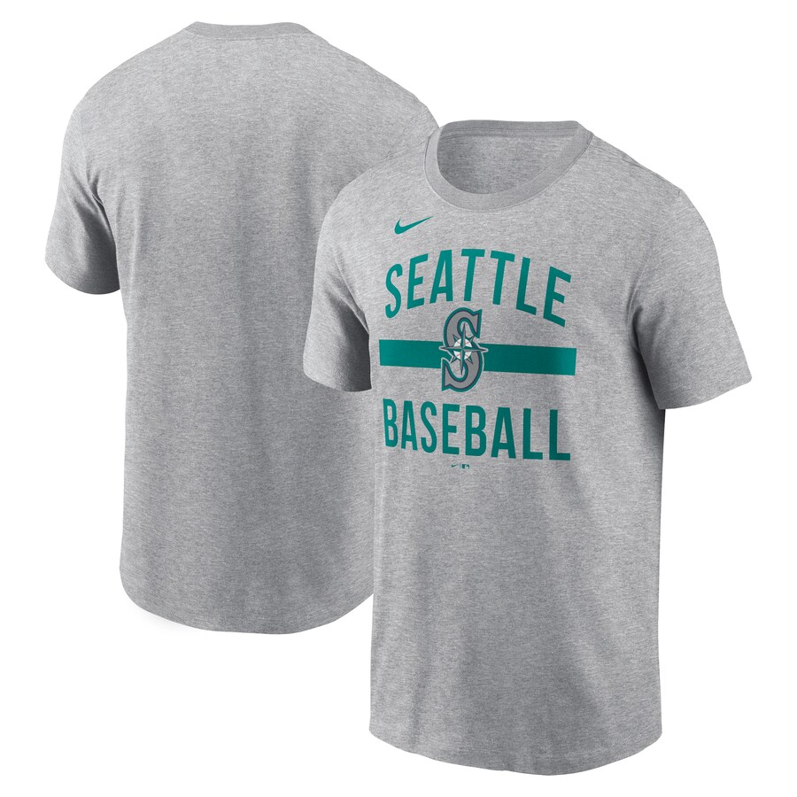 Men's Seattle Mariners Nike Heather Gray Arched T-Shirt