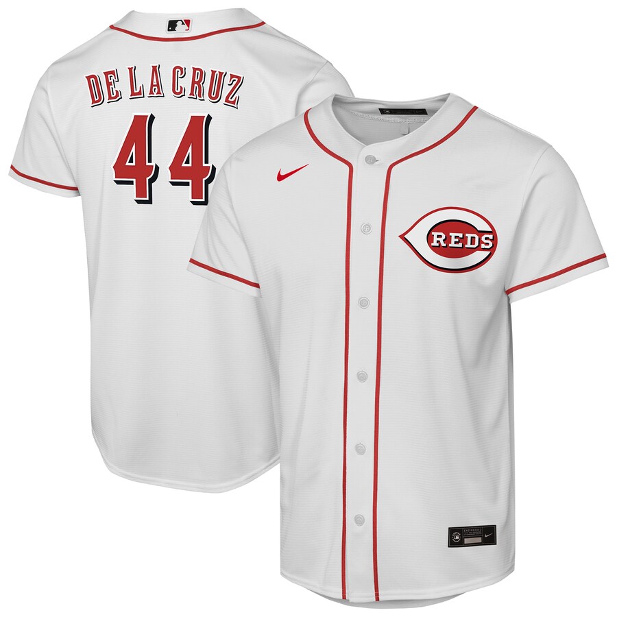 Youth Cincinnati Reds Elly De La Cruz Nike White Home Replica Player Jersey