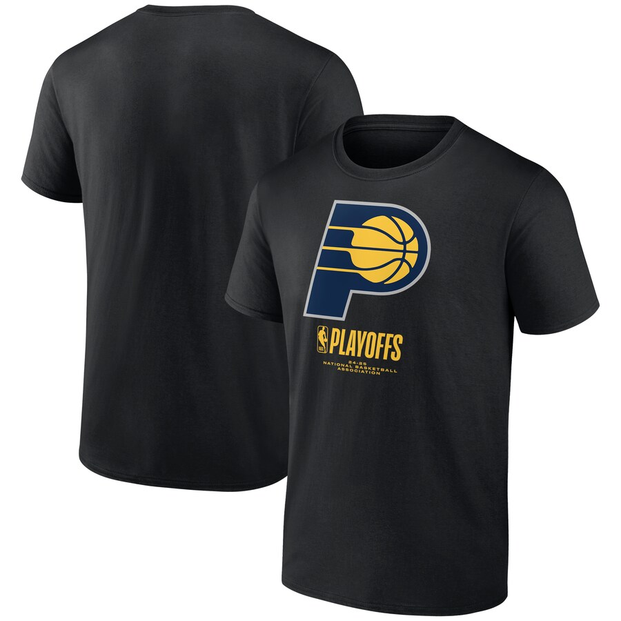 Men's  Indiana Pacers Black 2025 NBA Playoffs Alley Oop T-Shirt
