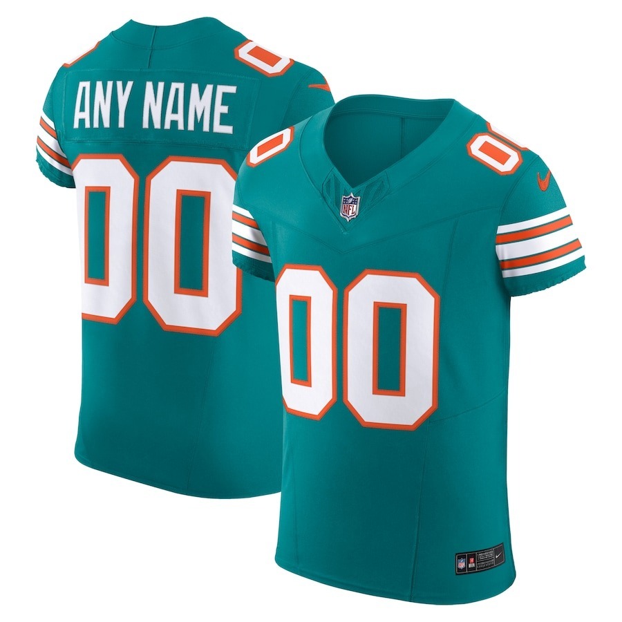 Men's Miami Dolphins Nike Aqua Alternate Vapor F.U.S.E. Elite Custom Jersey