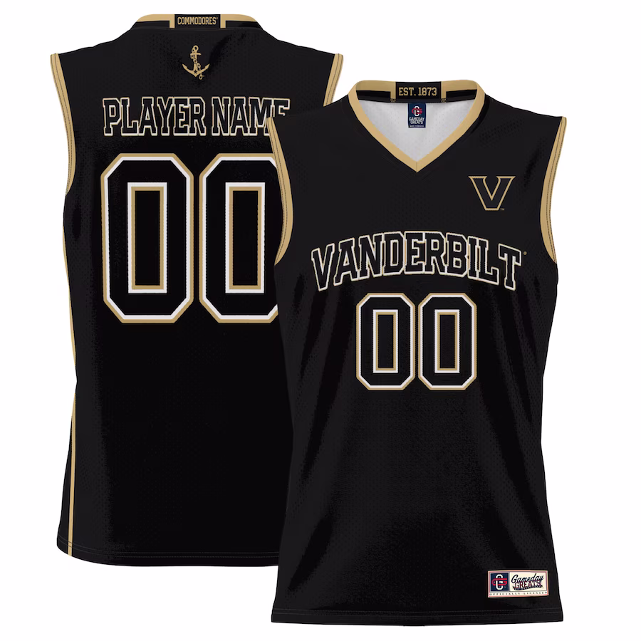 Vanderbilt Commodores GameDay Greats Unisex  Lightweight NIL Pick-A-Player Basketball Jersey - Black