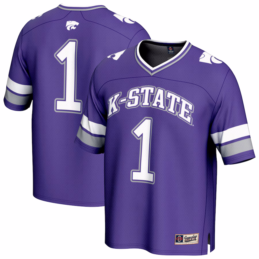 Youth GameDay Greats #1 Purple Kansas State Wildcats Lightweight Collegiate Football Fashion Jersey