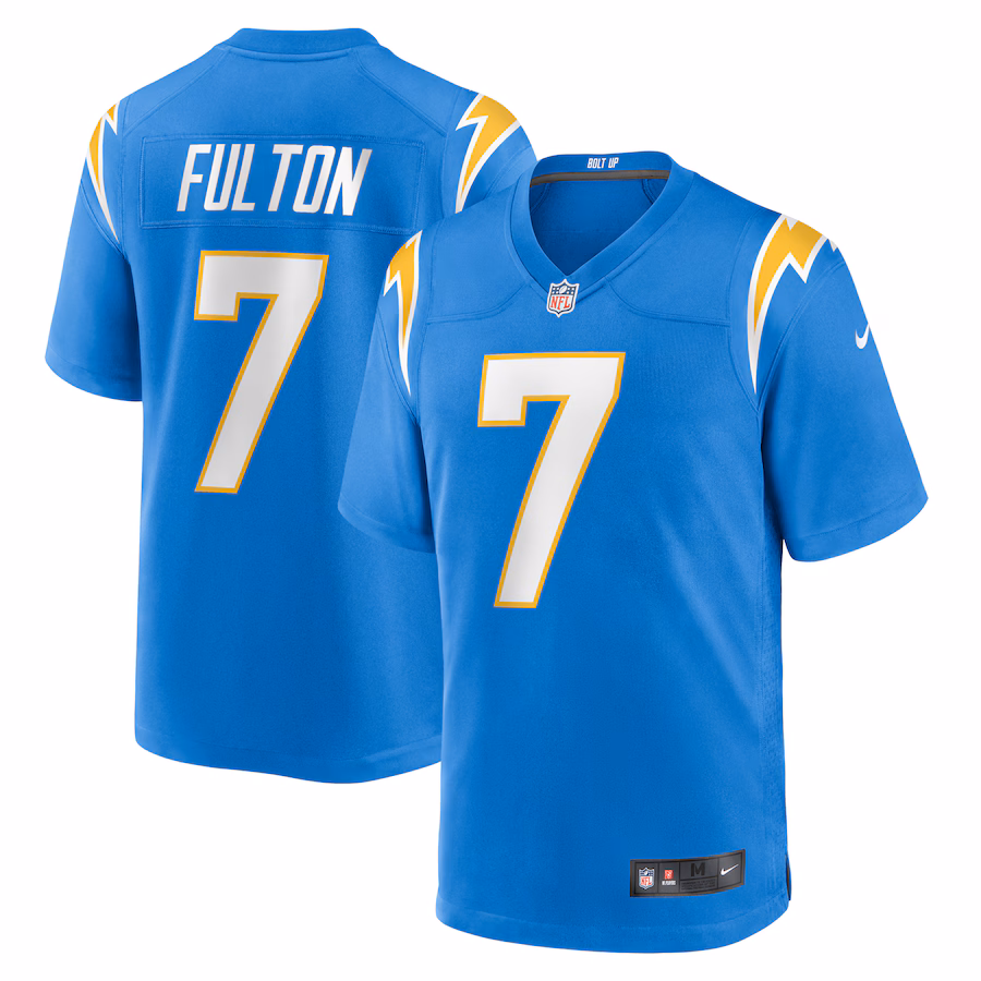 Men's Los Angeles Chargers Kristian Fulton Nike Powder Blue Team Game Jersey