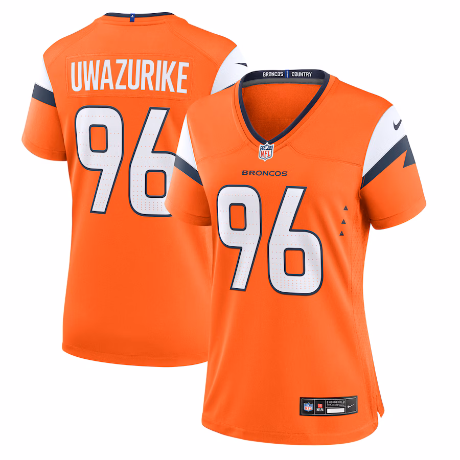 Women's Denver Broncos Eyioma Uwazurike Nike Orange Team Game Jersey