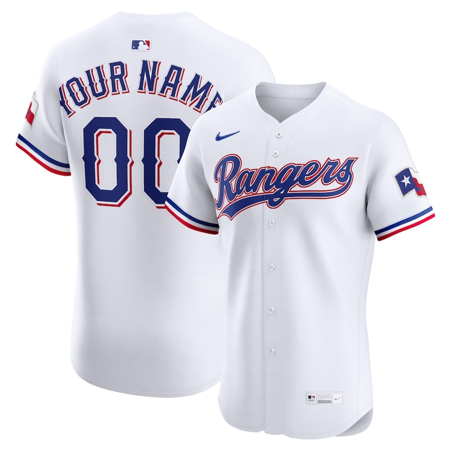 Men's Texas Rangers Nike White Home Elite Custom Jersey