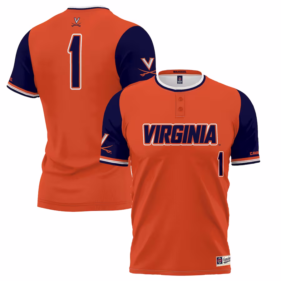 #1 Virginia Cavaliers GameDay Greats Youth Lightweight Softball Jersey - Orange