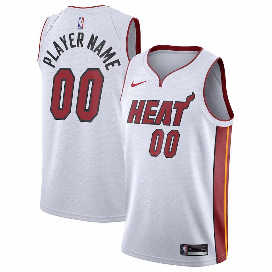 Men's Miami Heat Nike White 2020/21 Swingman Custom Jersey - Association Edition