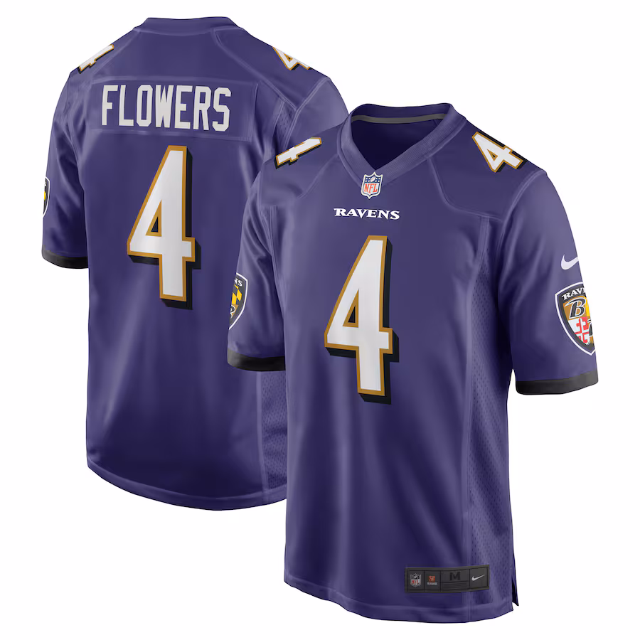 Men's Baltimore Ravens Zay Flowers Nike Purple  Game Jersey