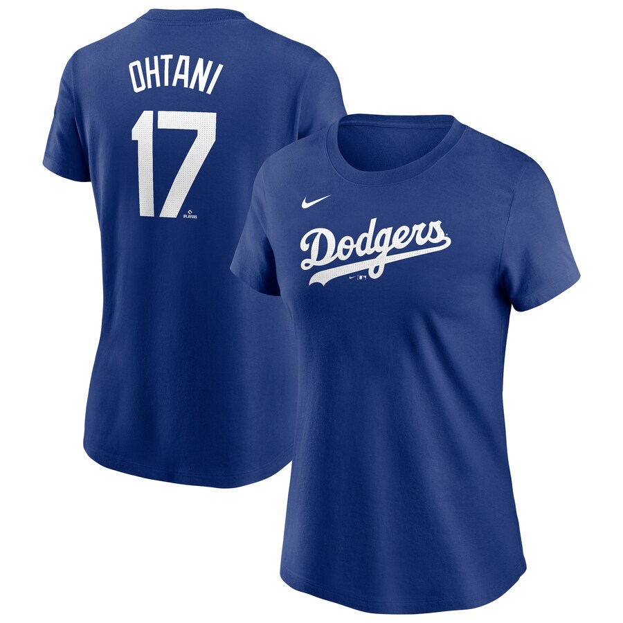 Women's Los Angeles Dodgers Shohei Ohtani Nike Royal 2024 Fuse Name & Number T-Shirt
