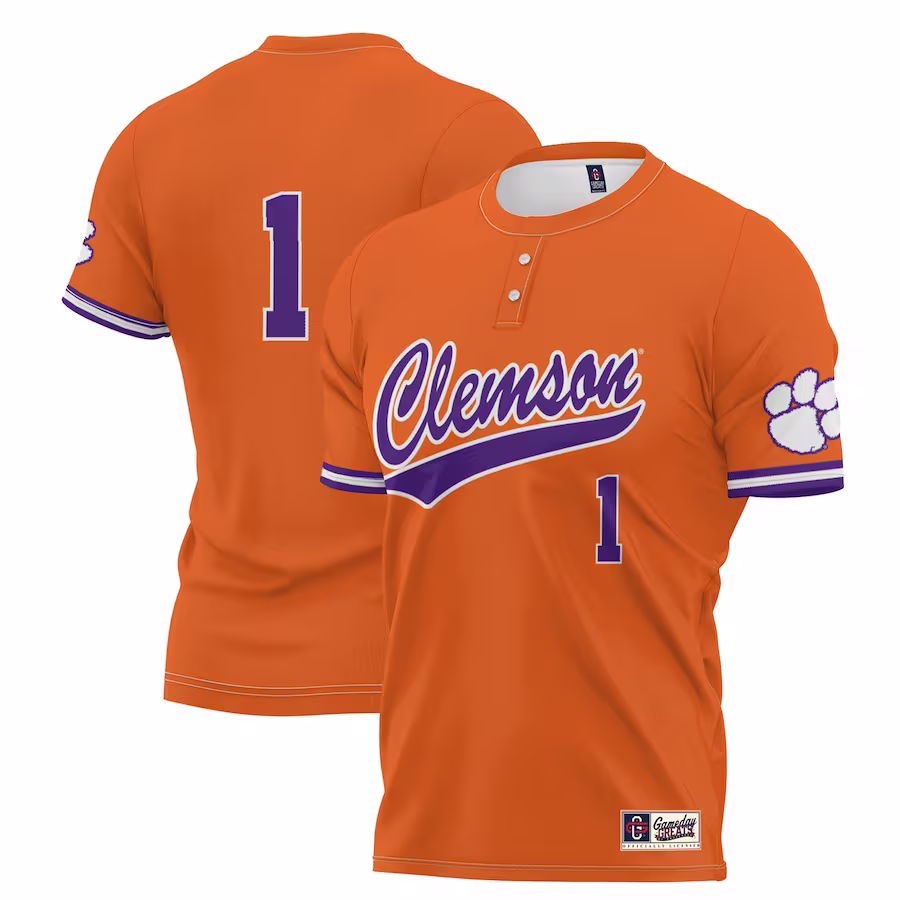 #1 Clemson Tigers GameDay Greats Unisex Lightweight Softball Jersey - Orange