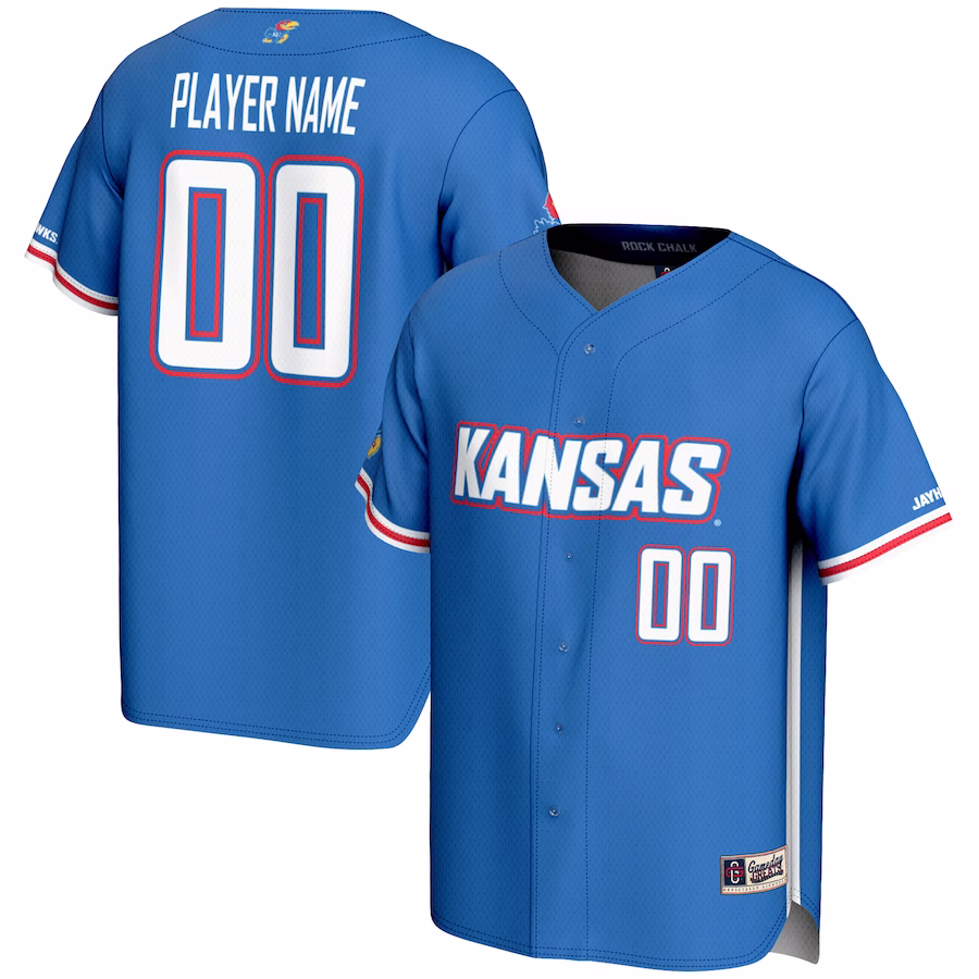 Kansas Jayhawks GameDay Greats Youth NIL Pick-A-Player Lightweight Baseball Jersey - Royal