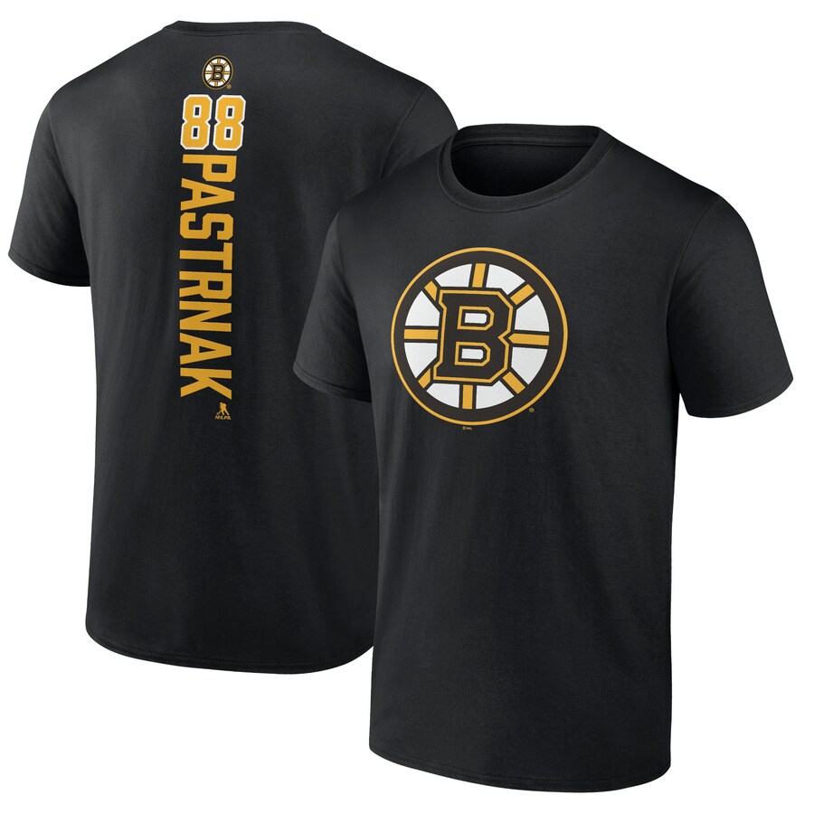 Men's Boston Bruins David Pastrnak Black Playmaker T-Shirt
