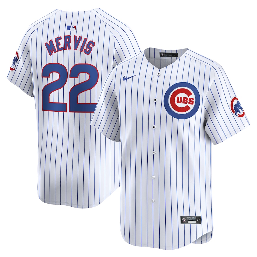 Men's Chicago Cubs Matt Mervis Nike White Home Limited Player Jersey