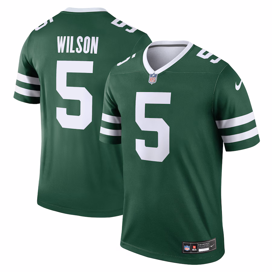 Men's New York Jets Garrett Wilson Nike Legacy Green Legend Player Performance Top