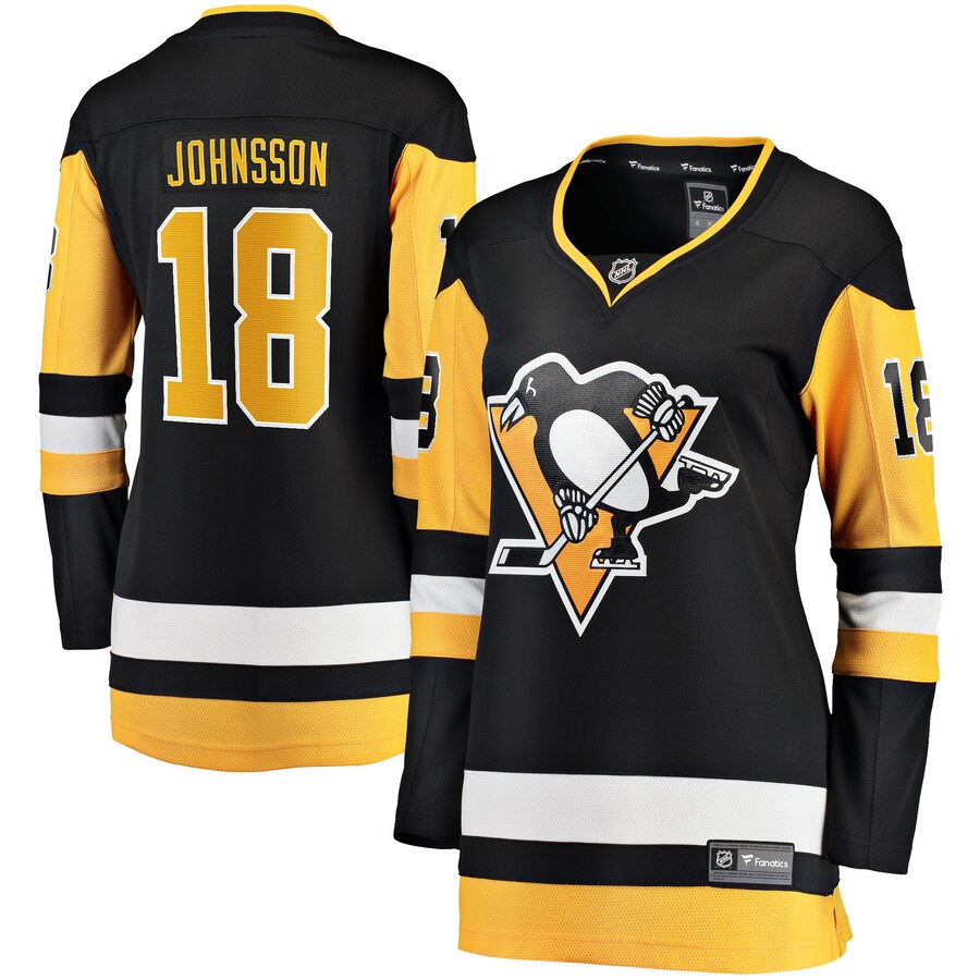 Women's Pittsburgh Penguins Andreas Johnsson Fanatics Branded Black Home Breakaway Player Jersey