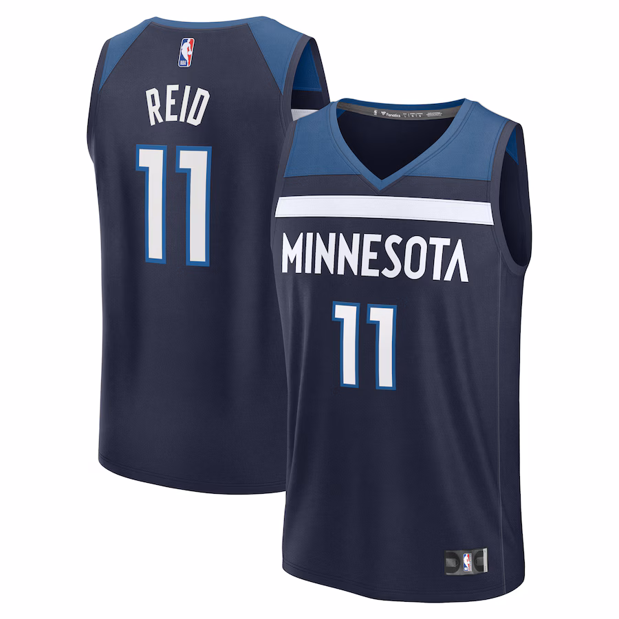 Youth Minnesota Timberwolves Naz Reid Fanatics Navy Fast Break Replica Player Jersey - Icon Edition