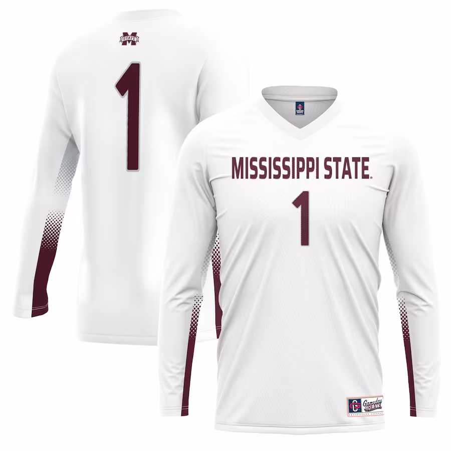 #1 Mississippi State Bulldogs GameDay Greats Unisex Lightweight Volleyball Jersey - White