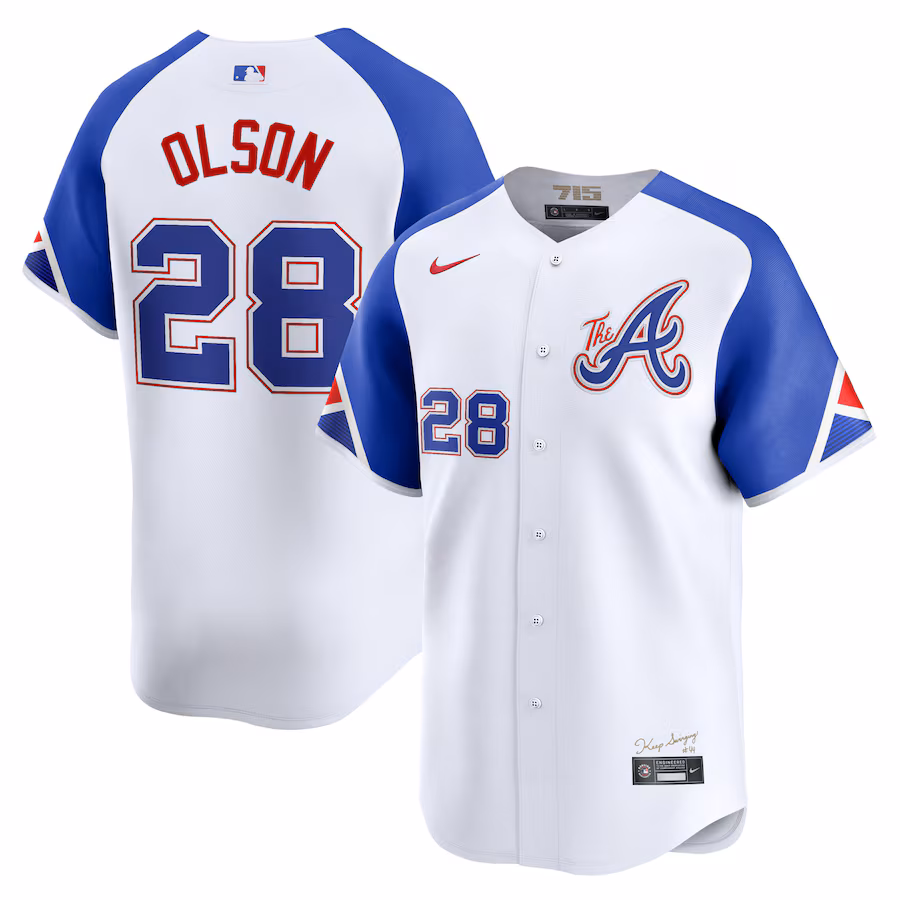 Men's Atlanta Braves Matt Olson Nike White City Connect Limited Player Jersey