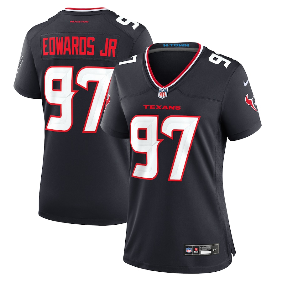 Women's Houston Texans Mario Edwards Jr. Nike Navy Team Game Jersey