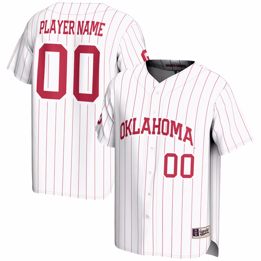 Oklahoma Sooners GameDay Greats NIL Pick-A-Player Lightweight Baseball Jersey - White