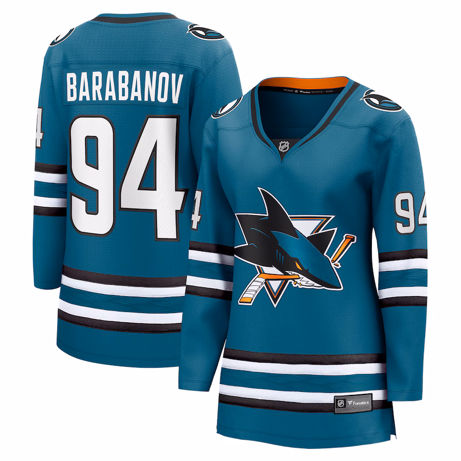 Women's San Jose Sharks Alexander Barabanov Fanatics Teal Home Breakaway Player Jersey