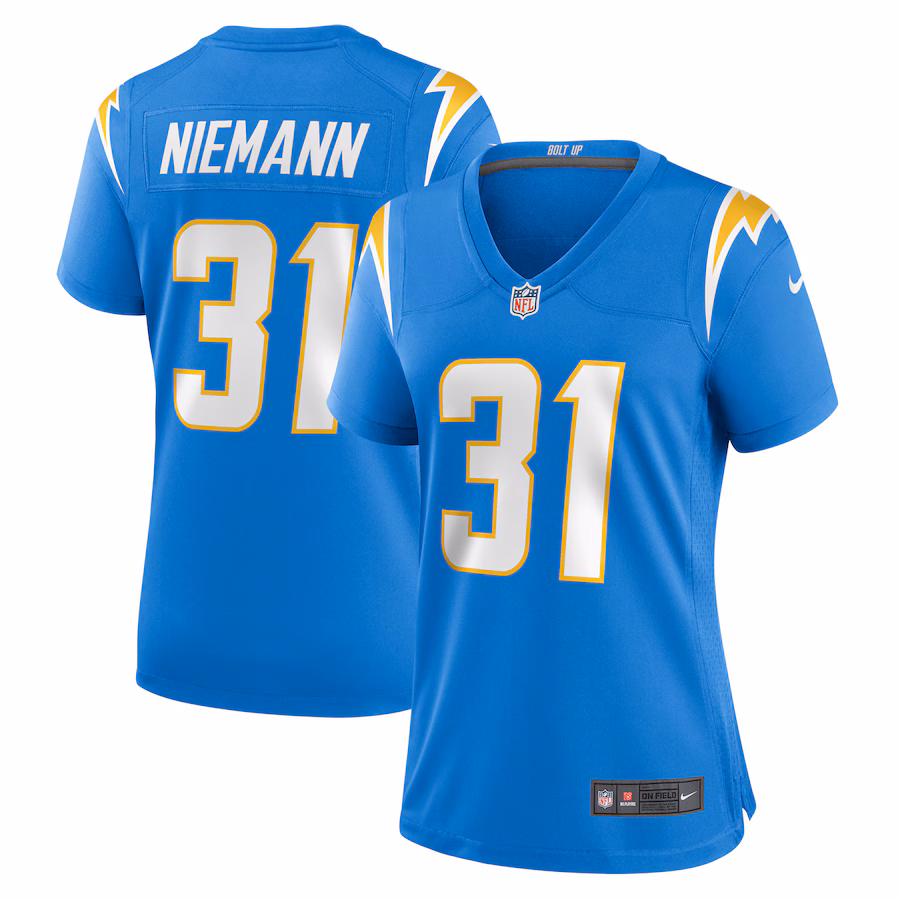 Women's Los Angeles Chargers Nick Niemann Nike Powder Blue Game Player Jersey