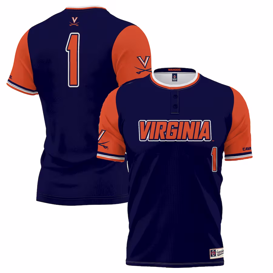 #1 Virginia Cavaliers GameDay Greats Unisex Lightweight Softball Jersey - Navy