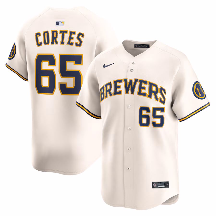 Men's Milwaukee Brewers Nestor Cortes Nike Cream Home Limited Player Jersey