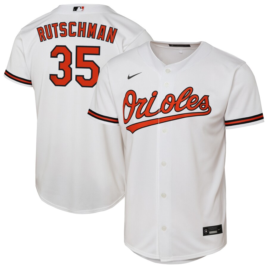 Youth Baltimore Orioles Adley Rutschman Nike White Home Replica Player Jersey