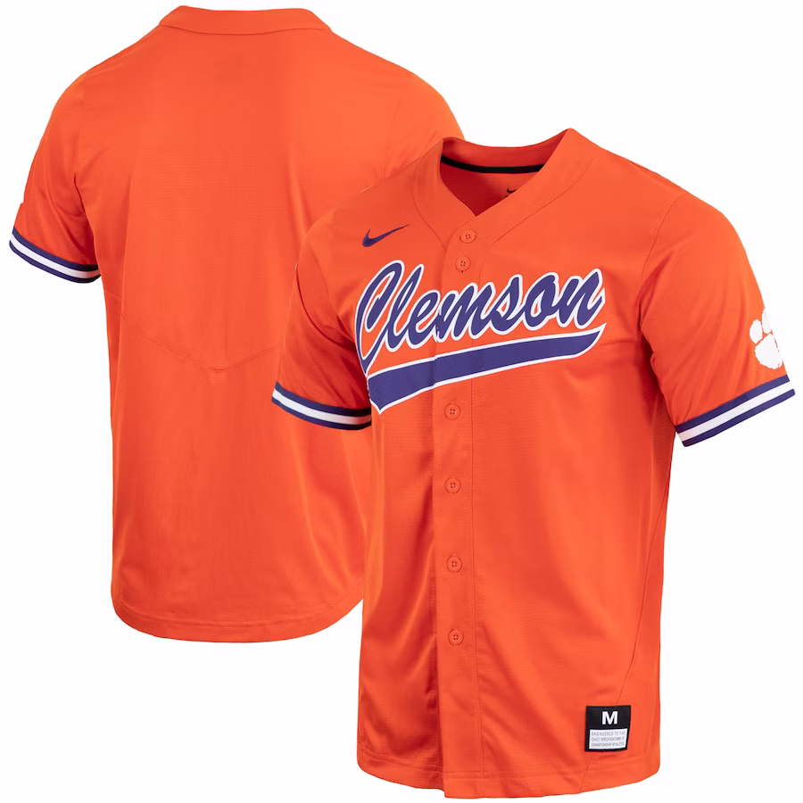 Clemson Tigers Nike Replica Full-Button Baseball Jersey - Orange