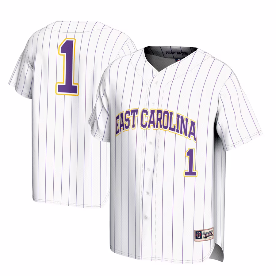 #1 ECU Pirates GameDay Greats Youth Lightweight Baseball Jersey - White