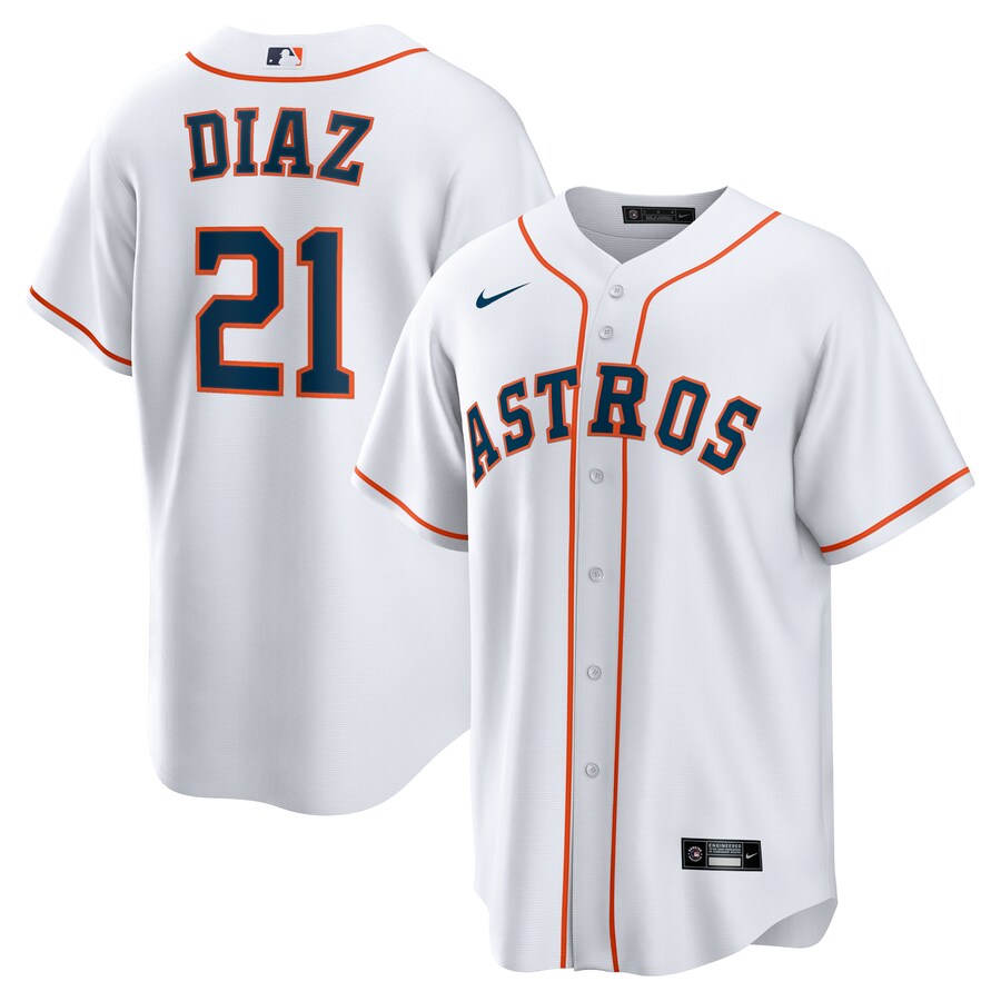 Men's Houston Astros Yainer Diaz Nike White Home Replica Jersey