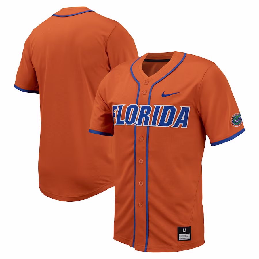 Florida Gators Nike Replica Full-Button Baseball Jersey - Orange
