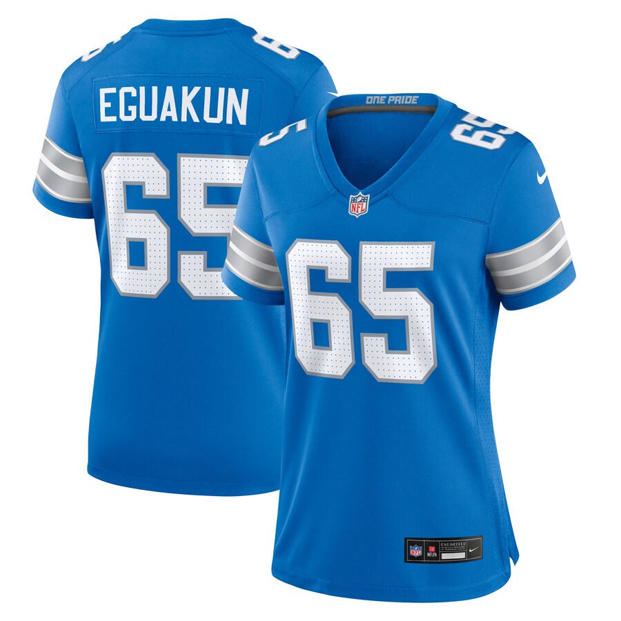 Women's Detroit Lions Kingsley Eguakun Nike  Blue Game Jersey