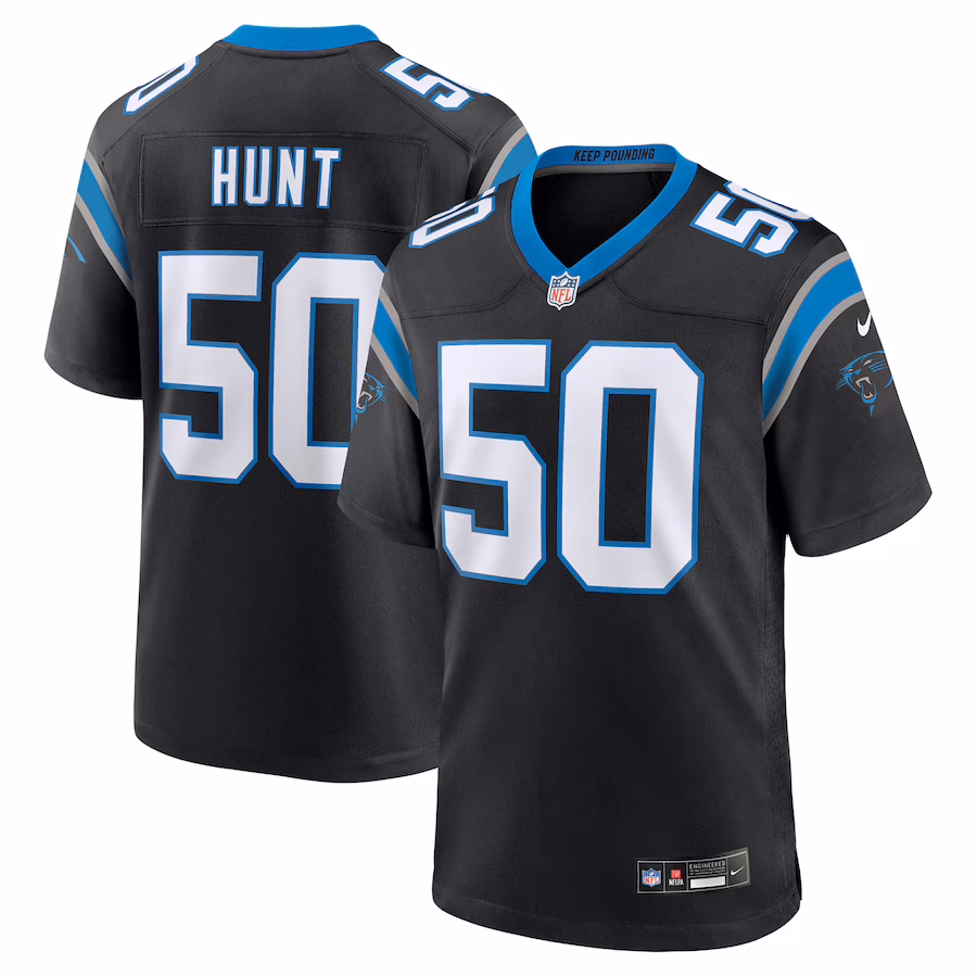 Men's Carolina Panthers Robert Hunt Nike Black Game Jersey