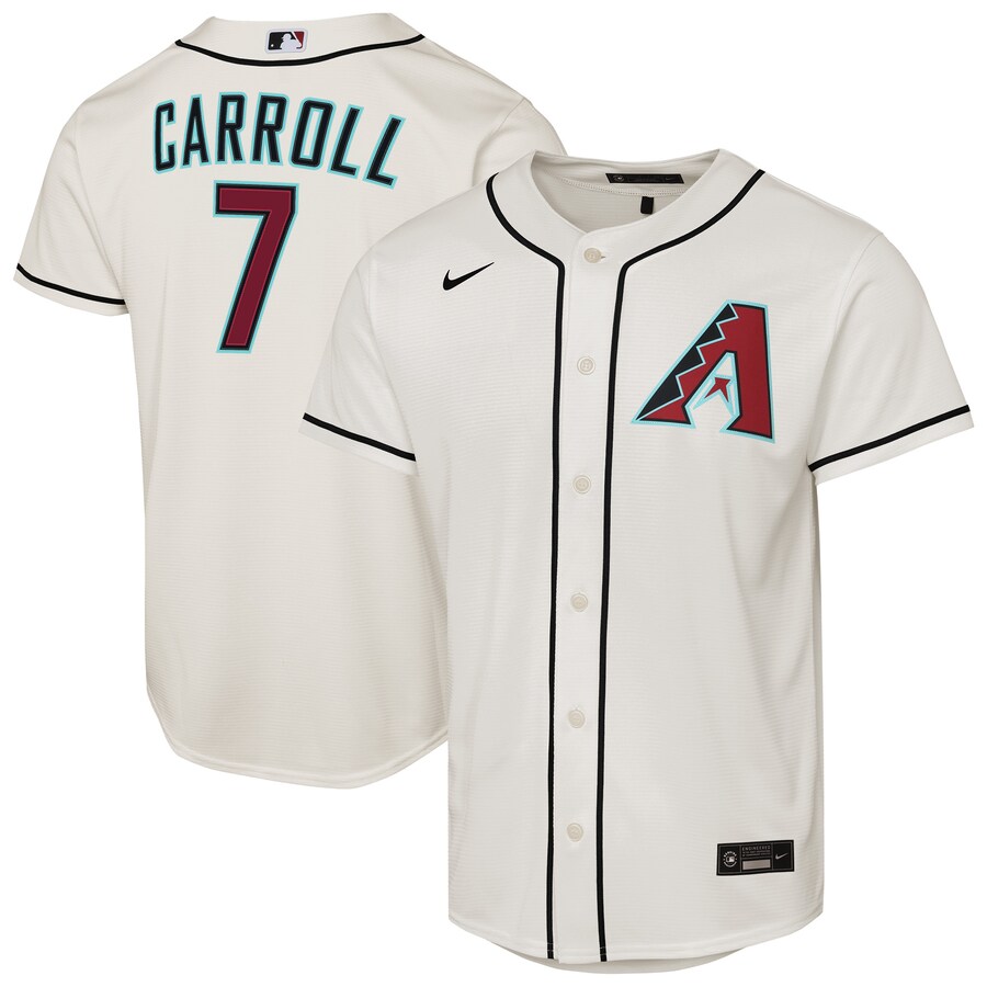 Youth Arizona Diamondbacks Corbin Carroll Nike Cream Home Replica Player Jersey