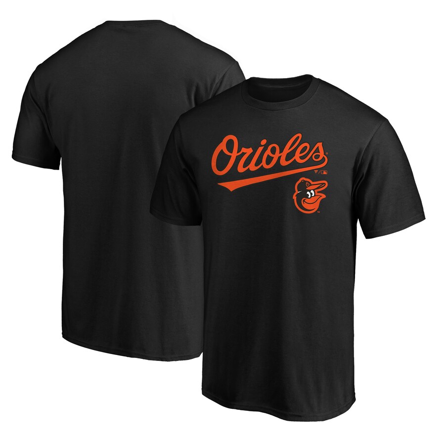Men's Baltimore Orioles Black Team Lock Up Wordmark T-Shirt