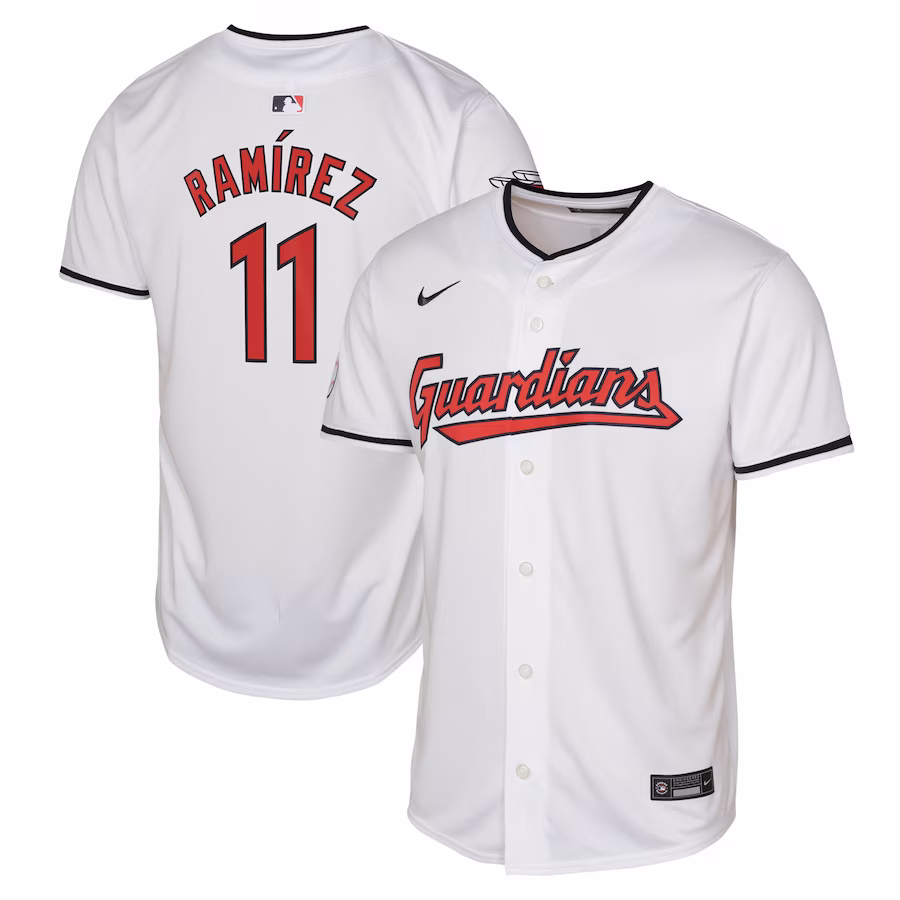 Youth Cleveland Guardians Jose Ramirez Nike White Home Limited Player Jersey