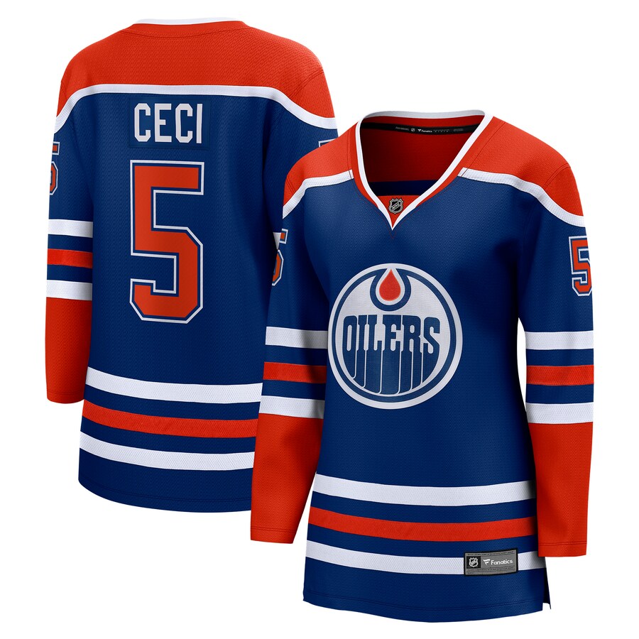 Women's Edmonton Oilers Cody Ceci Fanatics Branded Royal Home Breakaway Player Jersey