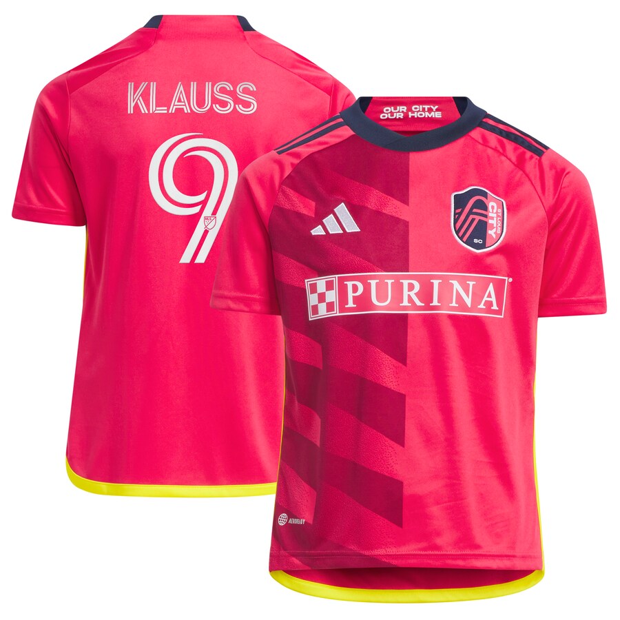 Youth St. Louis City SC Jo?o Klauss adidas Red 2023 CITY Kit Replica Jersey