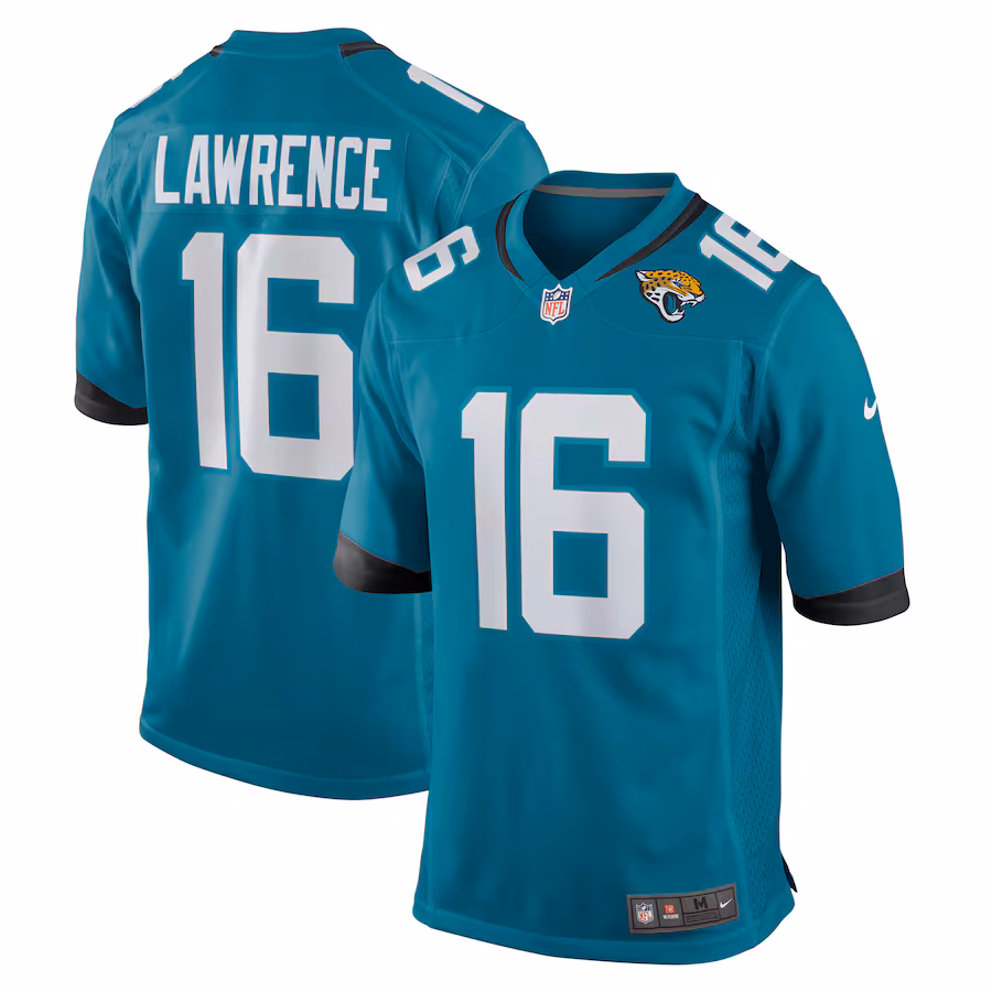 Men's Jacksonville Jaguars Trevor Lawrence Nike Teal Game Jersey